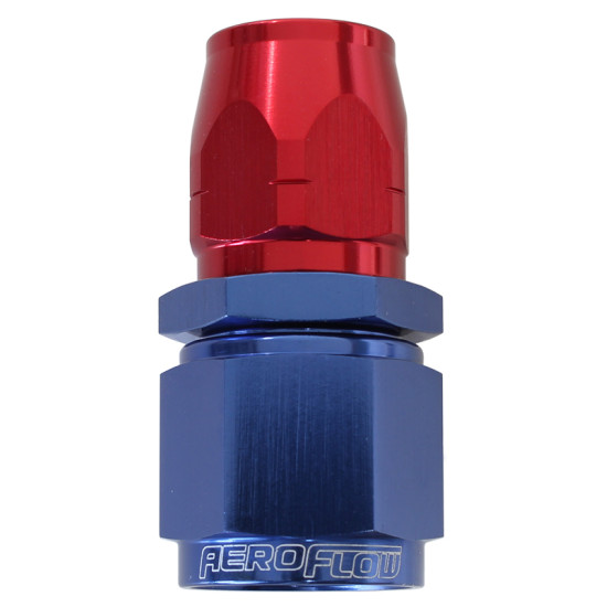 550 Series Cutter Style One Piece Straight Stepped Hose End -12AN to -16 Hose - Blue/Red Finish