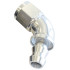 510 Series Full Flow Tight Radius Push Lock 60° Hose End -4AN - Silver Finish. Suit 400 Series Hose