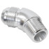 45° NPT to AN Full Flow Adapter 1/4" to -4AN - Silver Finish