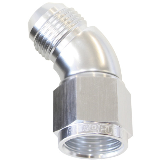 45° Full Flow Female/Male Flare Swivel -12AN - Silver Finish 45° Full Flow Female/Male Flare Swivel -12AN - Silver Finish