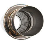 5500 Series Stainless Steel 3" Round Muffler 3" Inlet, 18" Length, 6" Diameter, 5" Tip