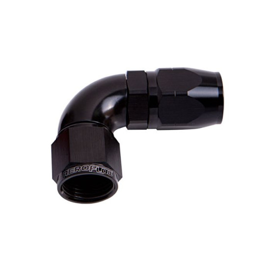550 Series Cutter One-Piece Full Flow Swivel 90° Hose End -8AN - Black Finish