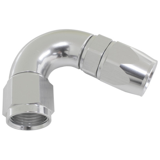 570 Series One-Piece Full Flow 120° Hose End -16AN -  Silver Finish. Suit 200 Series PTFE Hose