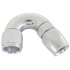 570 Series One-Piece Full Flow 150° Hose End -8AN -  Silver Finish. Suit 200 Series PTFE Hose
