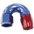 570 Series One-Piece Full Flow 180° Hose End -3AN -  Blue/Red Finish. Suit 200 Series PTFE Hose