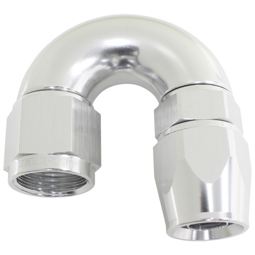 570 Series One-Piece Full Flow 180° Hose End -6AN - Silver Finish. Suit 200 Series PTFE Hose 570 Series One-Piece Full Flow 180° Hose End -6AN - Silver Finish. Suit 200 Series PTFE Hose