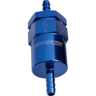 30 Micron Billet Fuel Filter 1/2" Barb - Blue Finish. 2"