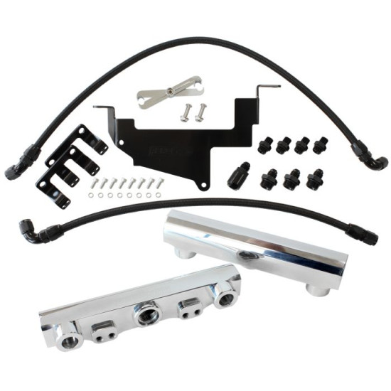 Subaru, Toyota, Scion FA20 Billet EFI Fuel Rail Kit - Polished Suit Standard Fuel Injectors, -8ORB Ports