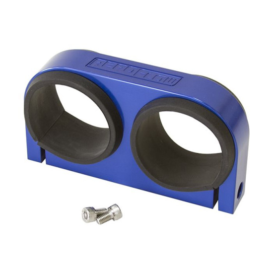 Dual Billet Fuel Pump Bracket - Blue - Suits Aeroflow/Bosch 044 Fuel Pumps