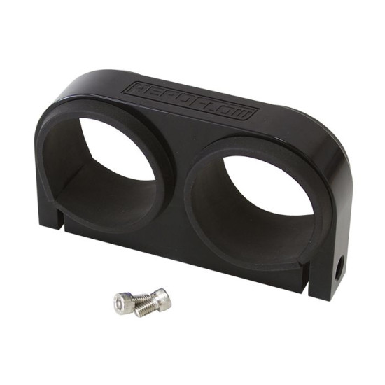 Dual Billet Fuel Pump Bracket - Black -  Suits Aeroflow/Bosch 044 Fuel Pumps