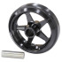 Billet Aluminium Wheelie Bar Wheel - Black - With option to use 3/8" to 1/2" through bolt
