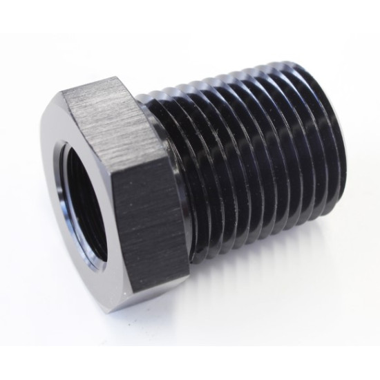 Temperature Probe Adapter - 1/2" NPT to 5/8"-18 UNF, Black