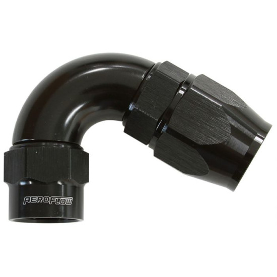 Kryptalon One Piece Full Flow Swivel 120° Hose End -8AN - Black Finish Kryptalon One Piece Full Flow Swivel 120° Hose End -8AN - Black Finish