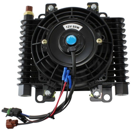 10 x 7-1/2" COMP TRANS COOLER WITH 120w FAN & SWITCH 1/2 NPT Aeroflow - AF 72-6002