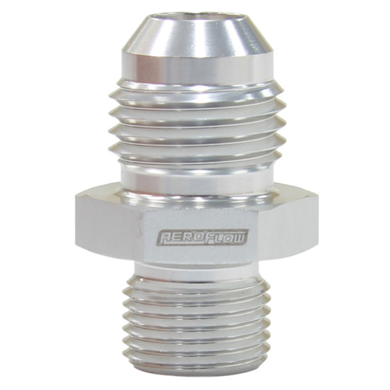 Metric to Male Flare Adapter M12 x 1.0mm to -6AN - Silver Finish