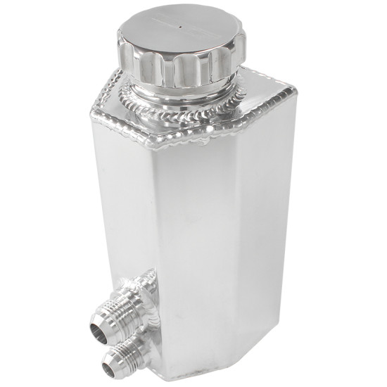 Universal Fabricated Power Steering Tank - Polished - With -8AN & -10AN Ports, 660ml (22.5oz)