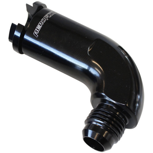 90° Push-On EFI Fuel Fitting - 3/8" hose pressure side to -6AN, Black