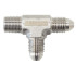 Tee with NPT On Run 1/8" to -3AN - S/S Finish