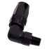 Male NPT Taper Swivel 90° Hose End 1/8" to -6AN - Black Finish