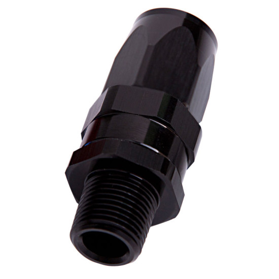 Male NPT Taper Swivel Straight Hose End 1/8" to -6AN - Black Finish