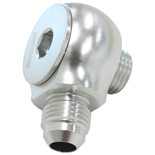 90° Low Profile -6ORB to -6AN Male Adapter - Silver Finish