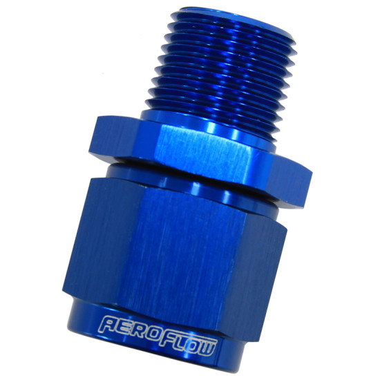 Male NPT to Female AN Straight Fitting 1/2" to -12AN - Blue Finish