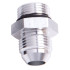 ORB to AN Straight Male Flare Adapter - -8 ORB to -4AN, Silver Finish