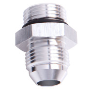 ORB to AN Straight Male Flare Adapter - -8 ORB to -8AN, Silver Finish