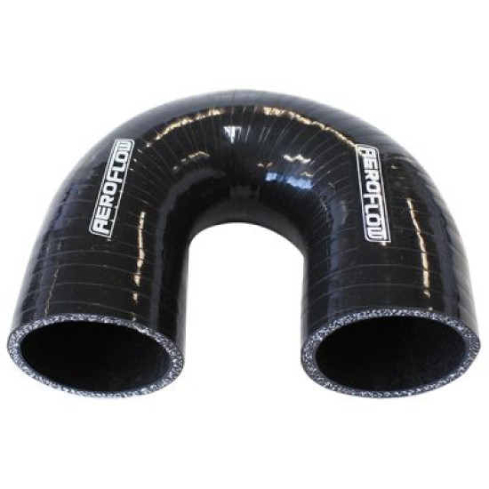 180° Silicone Hose Elbow 2.50" (63mm) I.D - Gloss Black Finish. 100mm Leg