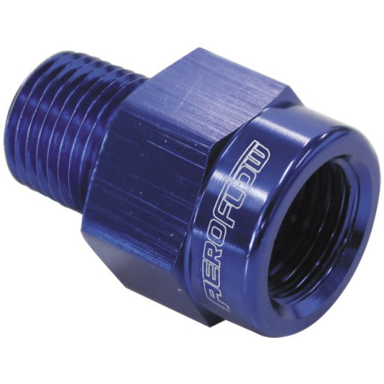 BSP Male to NPT Female Adapter - 1/8" to 1/8", Blue Finish