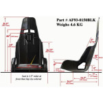 Pro Street Drag 15" Aluminium Race Seat, Black Finish 380mm Hip Width